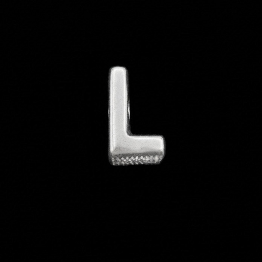 Pandora Letter L Alphabet Charm Sterling Silver S925 ALE Heart Pattern 790323L